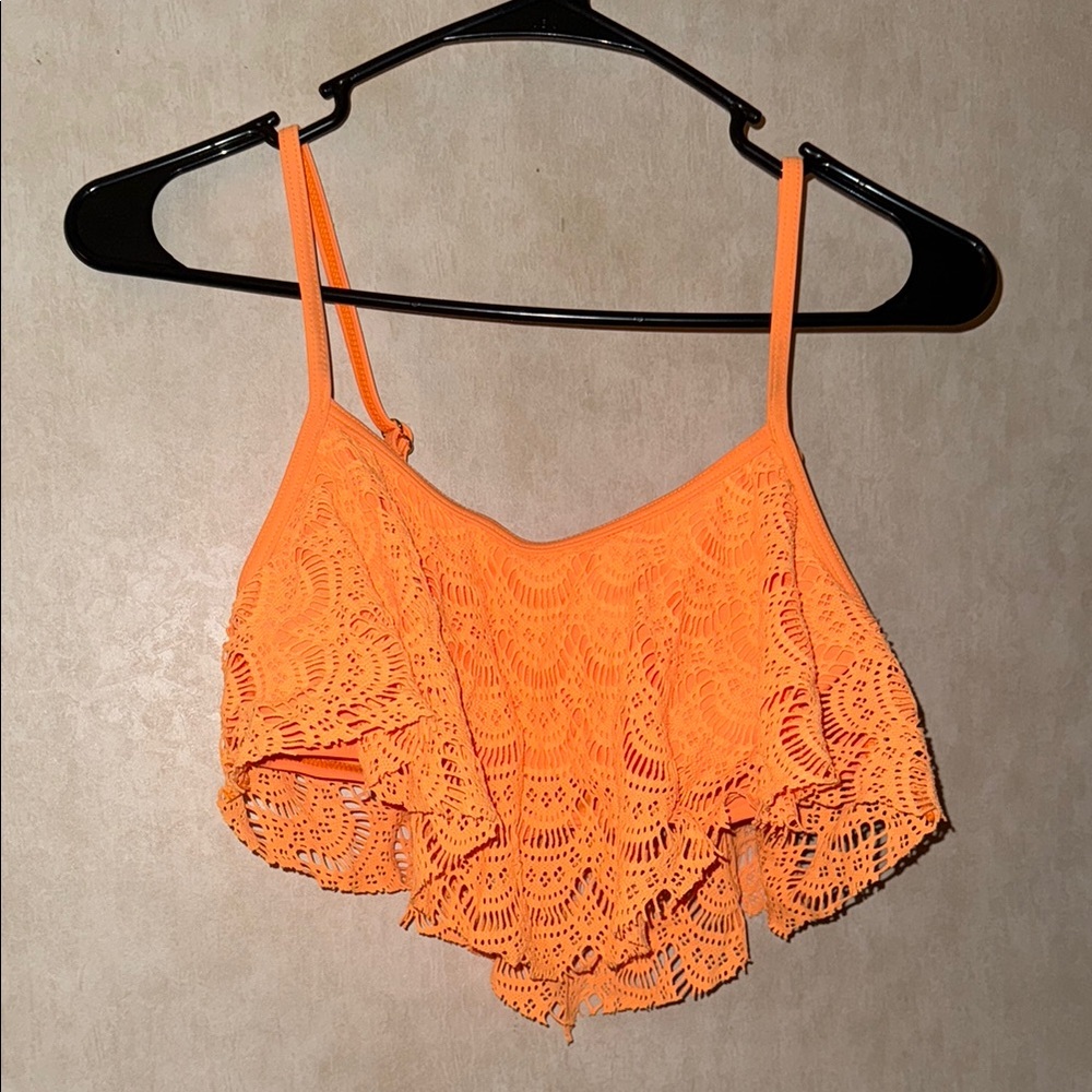 Orange Crochet Crop Top
